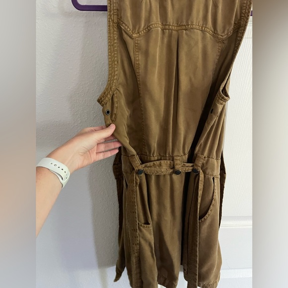 Free People Desert Daylight wrap utility dress medium 100% Tencel Fall Brown - Picture 3 of 15